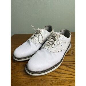 FootJoy Traditions 57903 Men 13 Wide White Leather Lace Up Golf Shoes